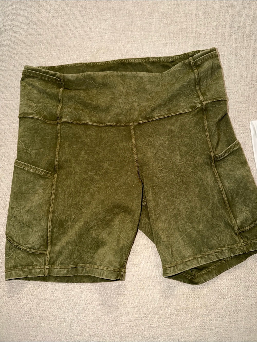 lululemon athletica Olive Green High-Rise Bike Shorts with Side Pockets